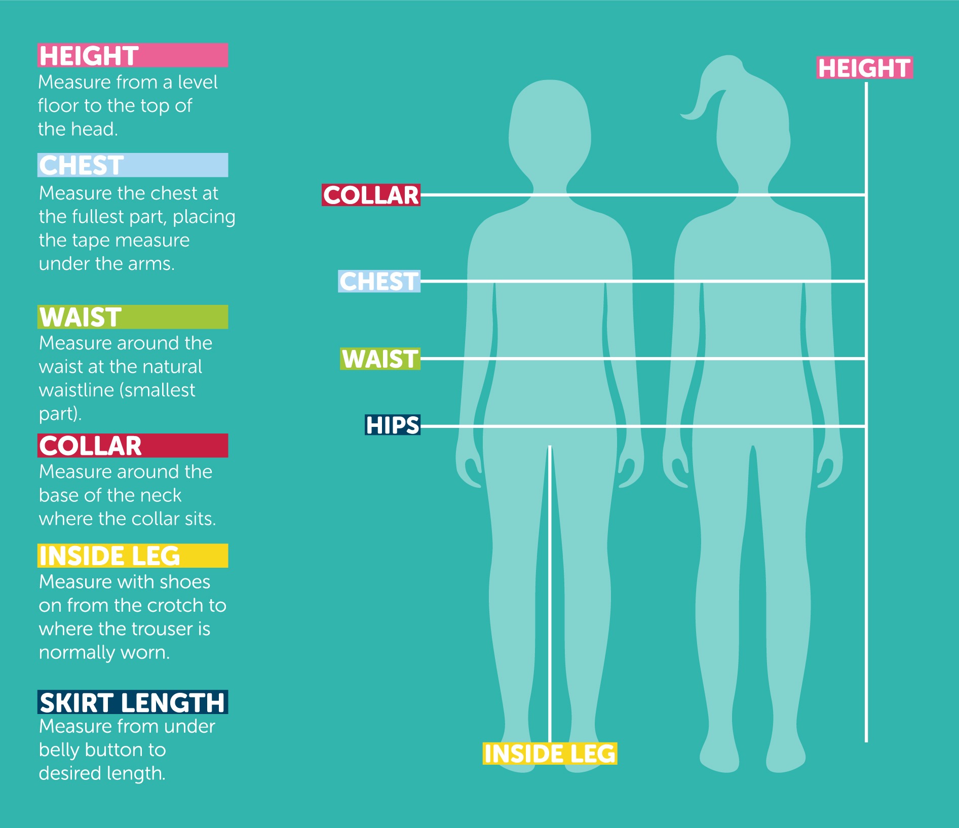 Sizing Guides - Havering Schoolwear London Ltd