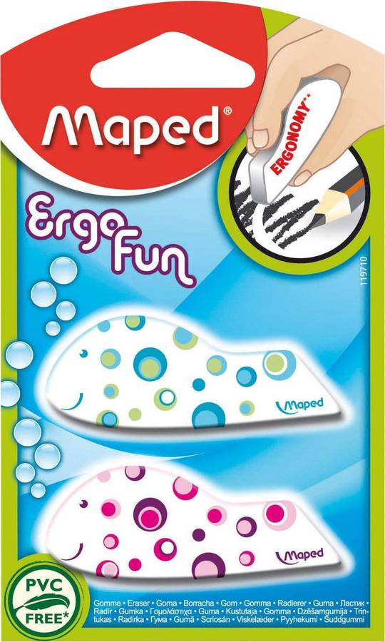 MAPPED ERGO ERASERS X2, Sharpeners & Erasers