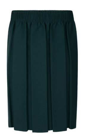 BOX PLEATED SKIRT - BOTTLE, Skirts & Pinafores