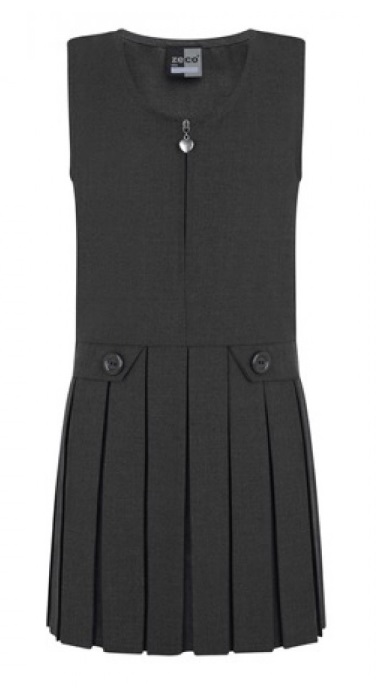 ZIP FRONT PINAFORE - GREY, Ardleigh Green, Scargill Junior, Scotts, Squirrels Heath, St Peter's, Suttons, Towers, Warley Primary, Mawney Foundation, Skirts & Pinafores, Branfil, Gidea Park, Hacton Primary, Harold Wood Primary, Hylands, James Oglethorpe, Langtons Infant, Langtons Junior, Parklands Primary
