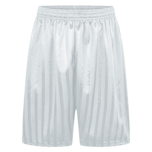 Junior Shadow Stripe Shorts - White, PE Shorts