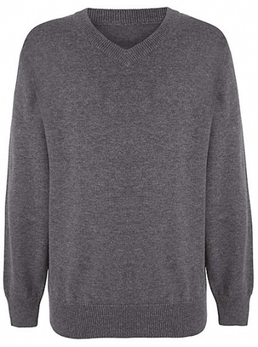 V-NECK JUMPER - GREY, St Mary's Hornchurch, Jumpers & Cardigans, Brittons