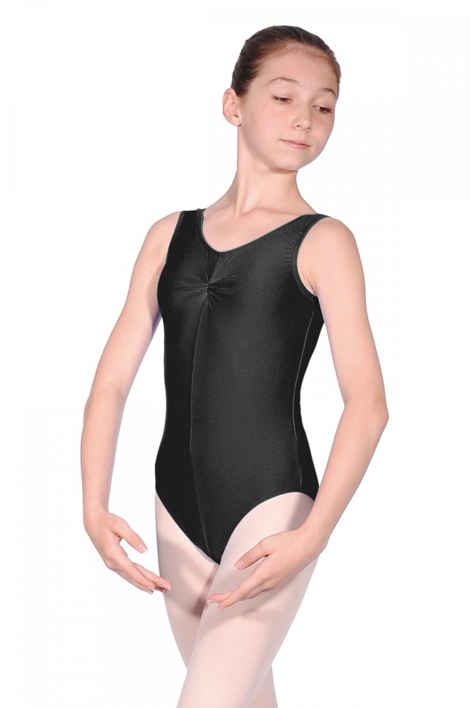 Girls black sleeveless leotard deals