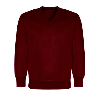 V-NECK SWEATSHIRT - MAROON, Jumpers & Cardigans