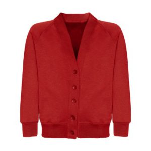 SWEAT CARDIGAN - RED, Jumpers & Cardigans