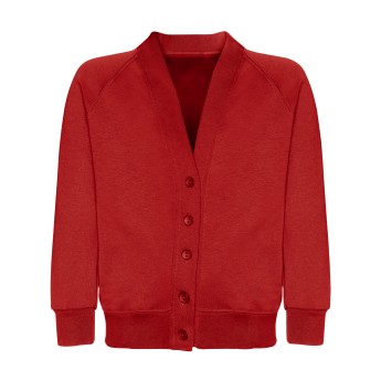 SWEAT CARDIGAN - RED, Jumpers & Cardigans