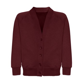 SWEAT CARDIGAN - MAROON, Jumpers & Cardigans