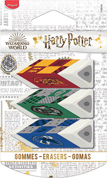 HARRY POTTER ERASER PACK OF 3, Stationery, Sharpeners & Erasers